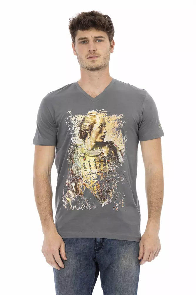Trussardi Action Grey Cotton T-Shirt for Men