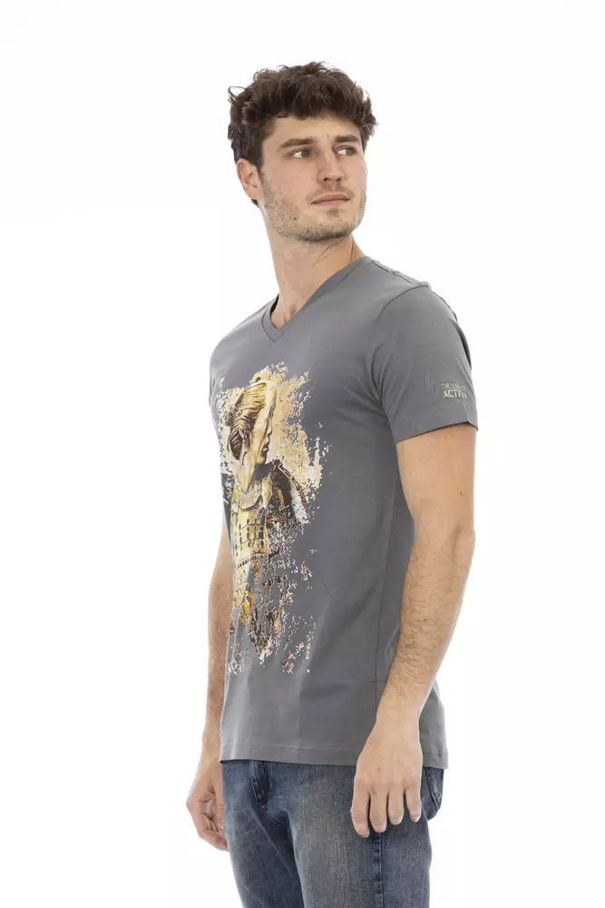 Trussardi Action Grey Cotton T-Shirt for Men