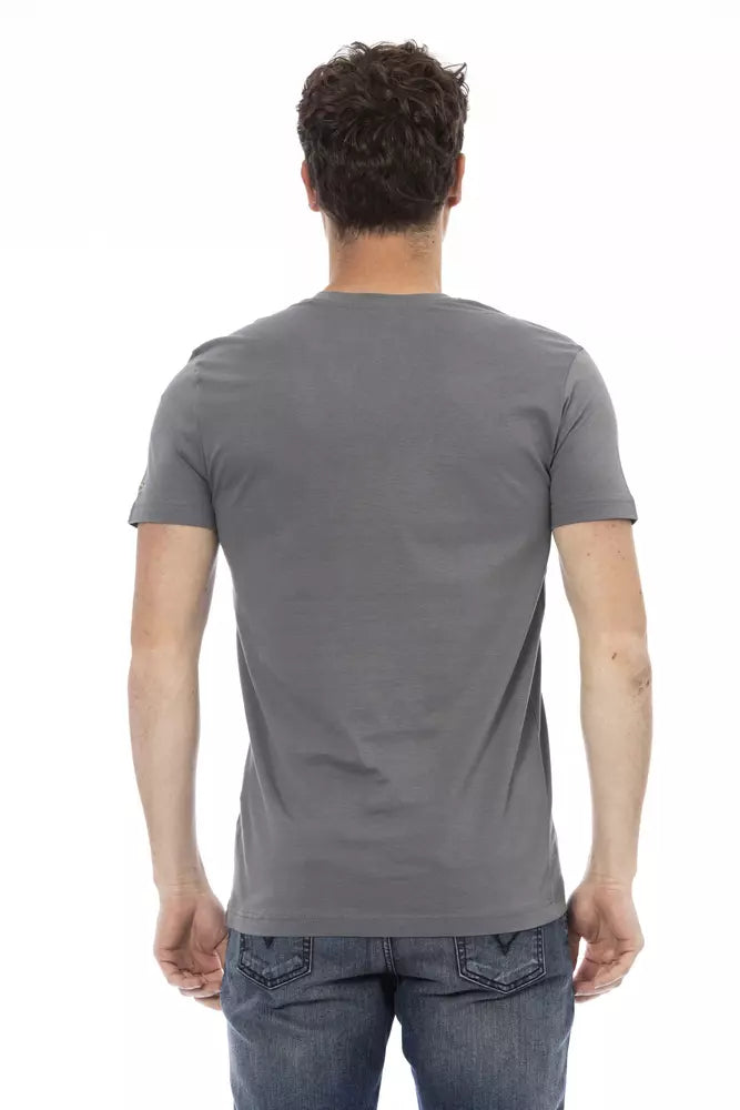 Trussardi Action Grey Cotton T-Shirt for Men