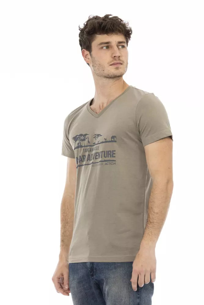 Trussardi Action Braunes Baumwoll-T-Shirt für Herren