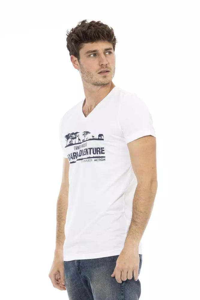 Trussardi Action Weißes Herren-T-Shirt aus Baumwolle