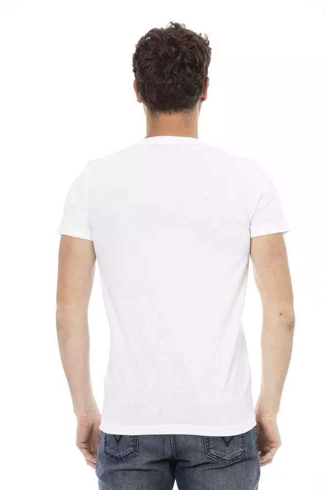 Trussardi Action Weißes Herren-T-Shirt aus Baumwolle