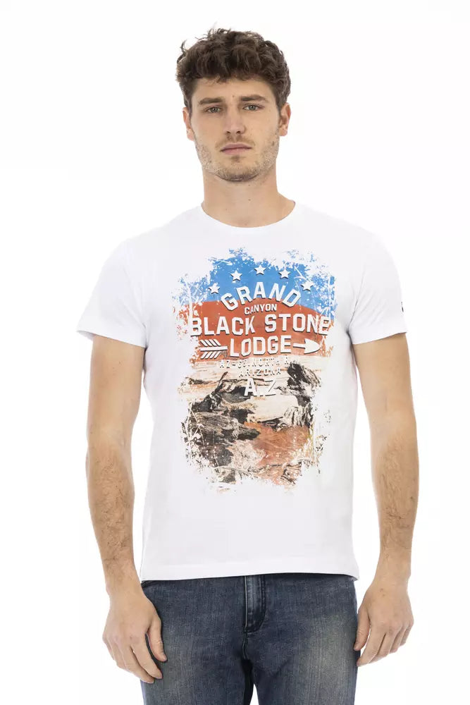 Trussardi Action Weißes Herren-T-Shirt aus Baumwolle