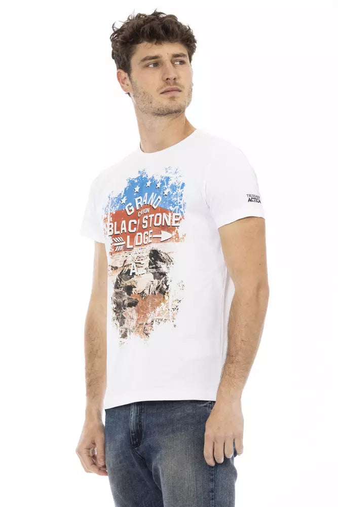 Trussardi Action Weißes Herren-T-Shirt aus Baumwolle