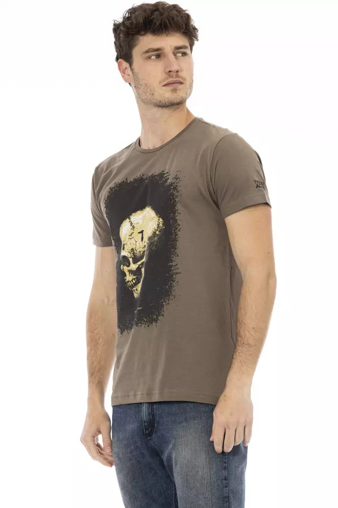 Trussardi Action Braunes Herren-T-Shirt aus Baumwolle