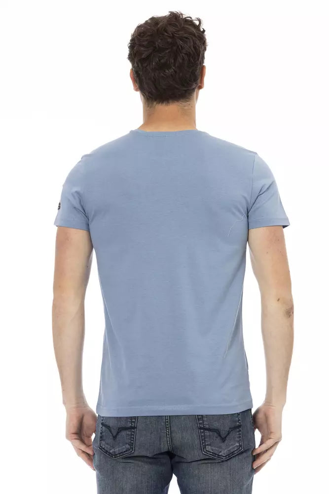 Trussardi Action Light Blue Cotton T-Shirt for Men