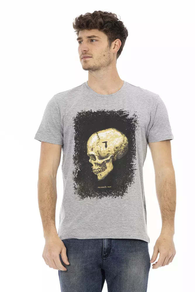Trussardi Action Graues Baumwoll-T-Shirt für Herren