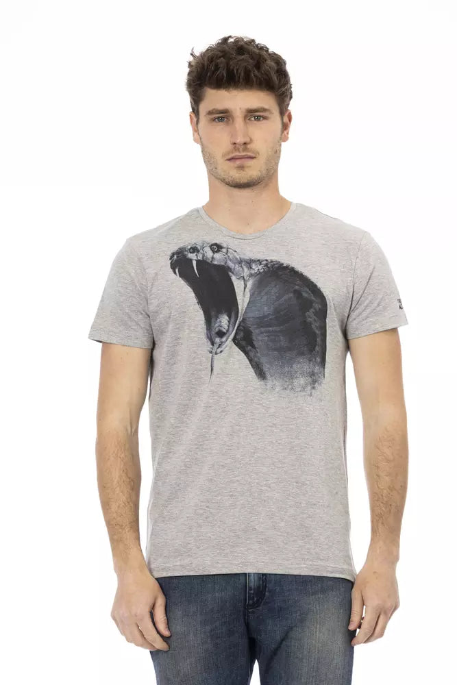 Trussardi Action Grey Cotton T-Shirt for Men