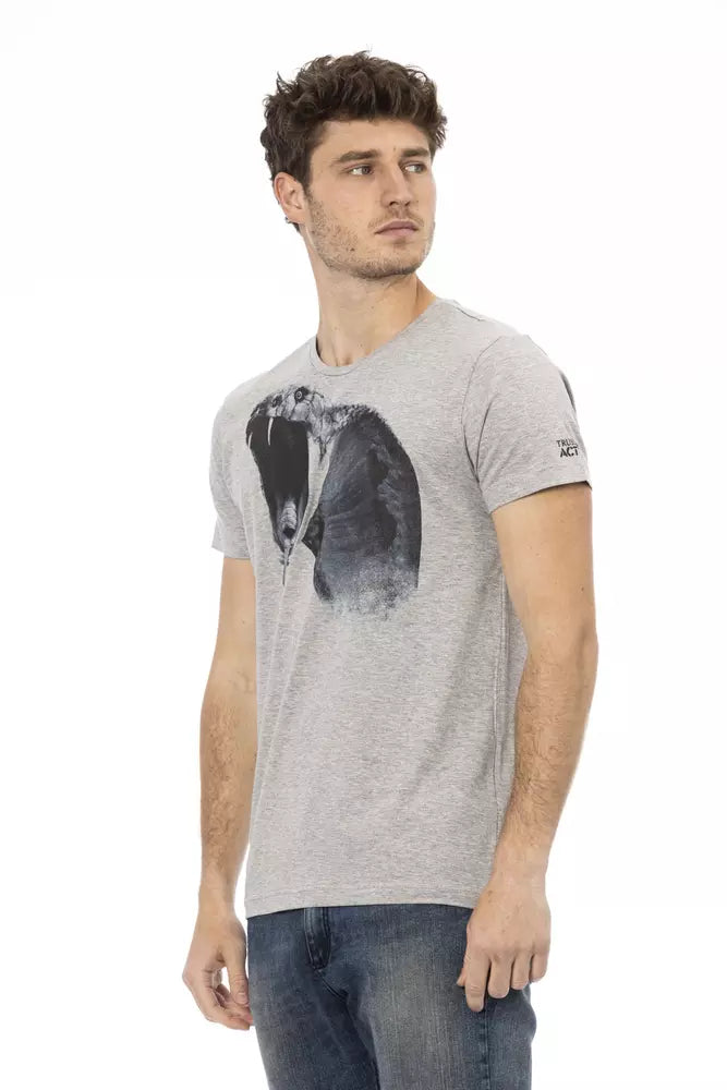 Trussardi Action Grey Cotton T-Shirt for Men