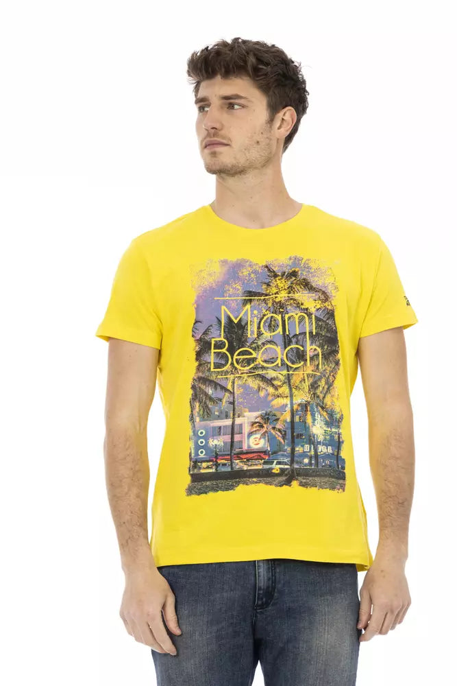 Trussardi Action Gelbes Baumwoll-T-Shirt für Herren