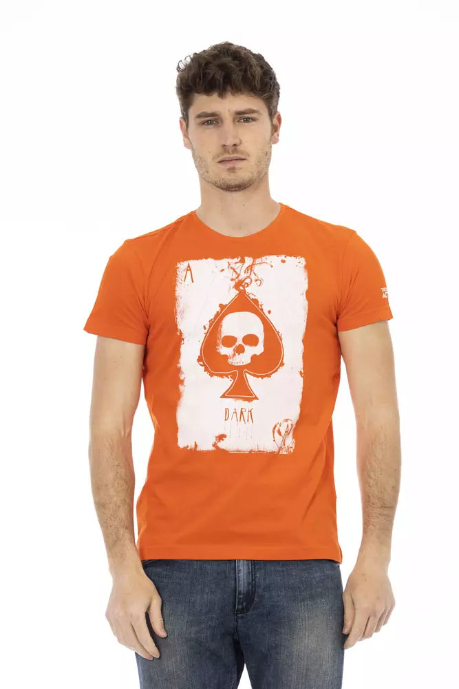Trussardi Action Orange-farbenes Herren-T-Shirt aus Baumwolle
