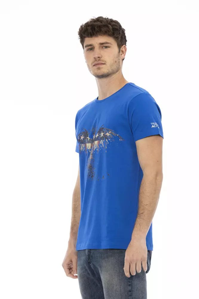 Trussardi Action Men's Cotton T-Shirt in Blue