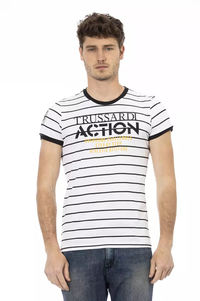 Trussardi Action Weißes Herren-T-Shirt aus Baumwolle