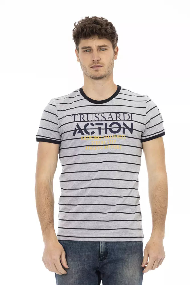 Trussardi Action Grey Cotton T-Shirt for Men