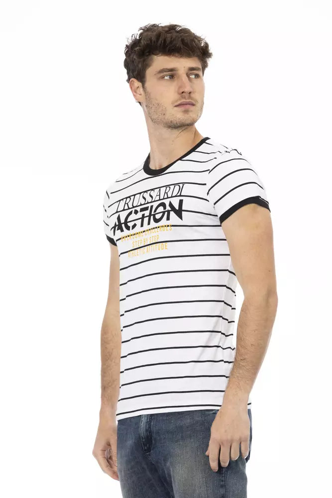 Trussardi Action Weißes Herren-T-Shirt aus Baumwolle