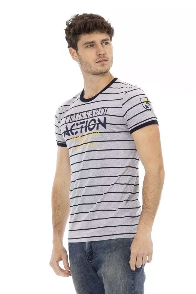 Trussardi Action Grey Cotton T-Shirt for Men