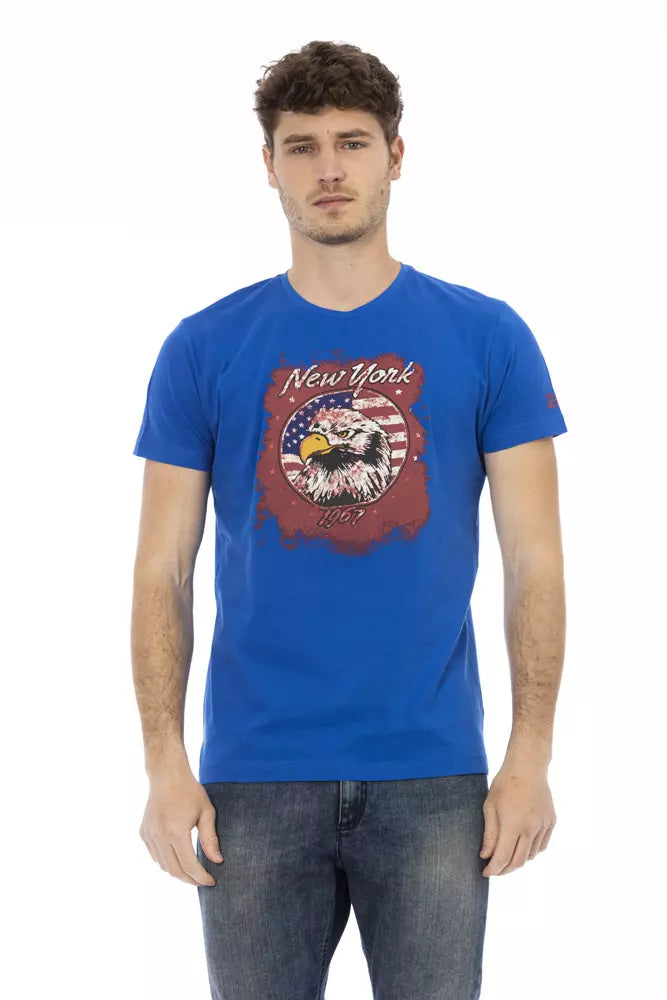 Trussardi Action Herren-T-Shirt aus Baumwolle in Blau