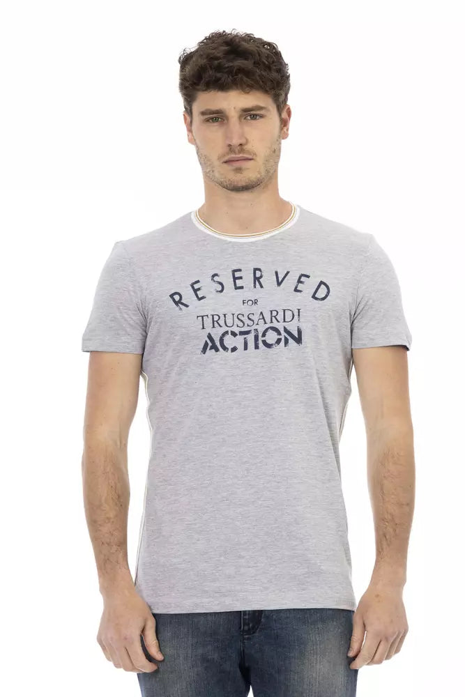 Trussardi Action Grey Cotton T-Shirt for Men