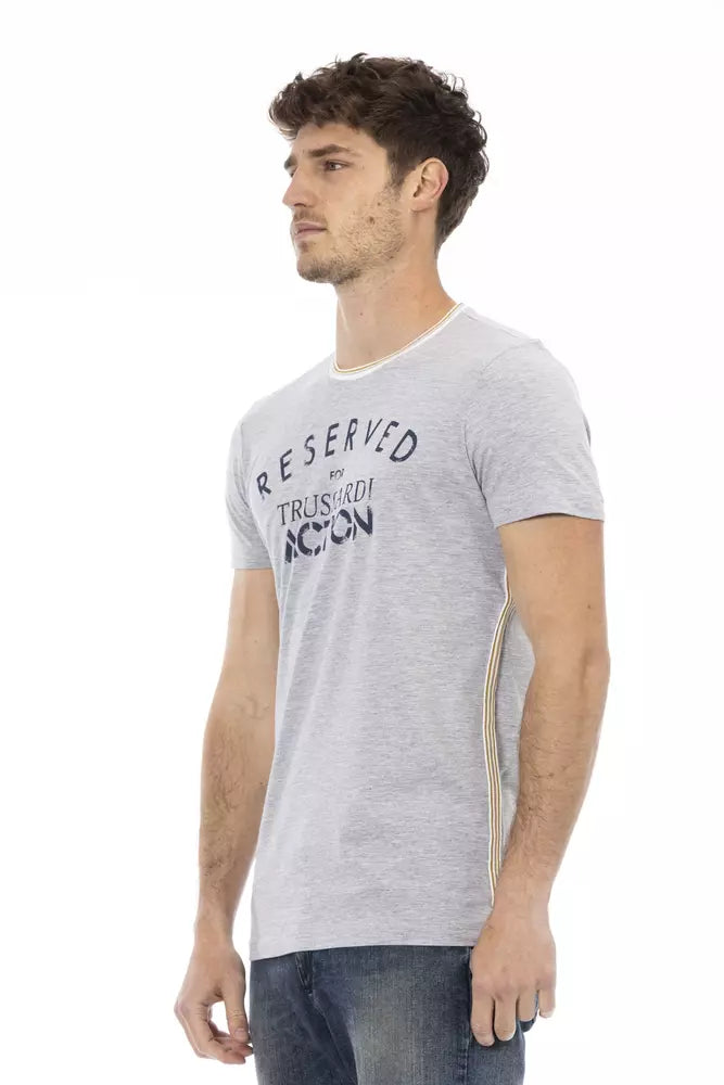Trussardi Action Grey Cotton T-Shirt for Men