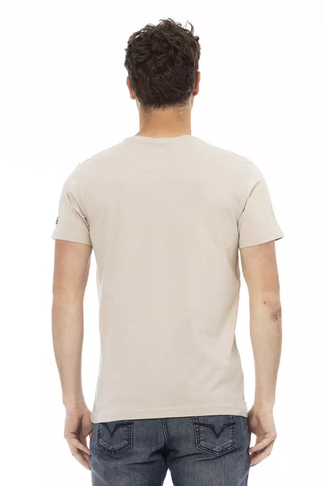 Trussardi Action Beige Cotton T-Shirt for Men