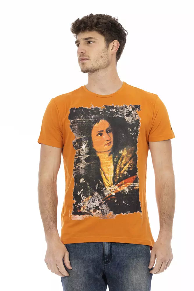Trussardi Action Orange-farbenes Baumwoll-T-Shirt für Herren