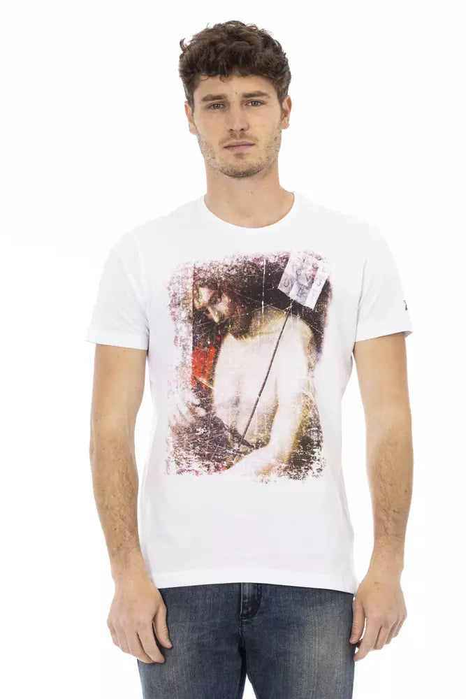 Trussardi Action Weißes Baumwoll-T-Shirt für Herren