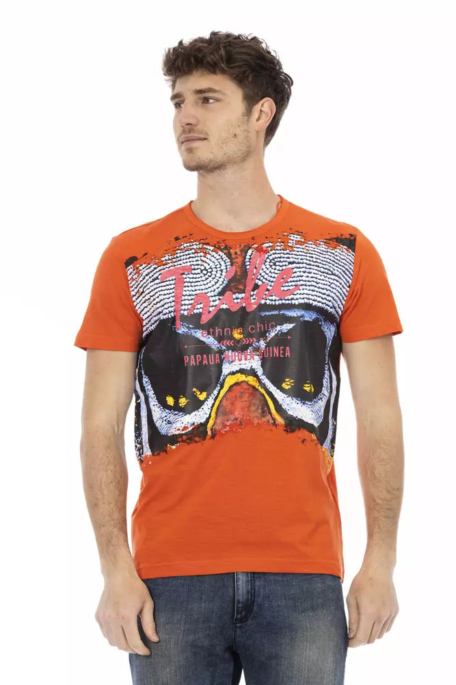 Trussardi Action Orange-farbenes Herren-T-Shirt aus Baumwolle