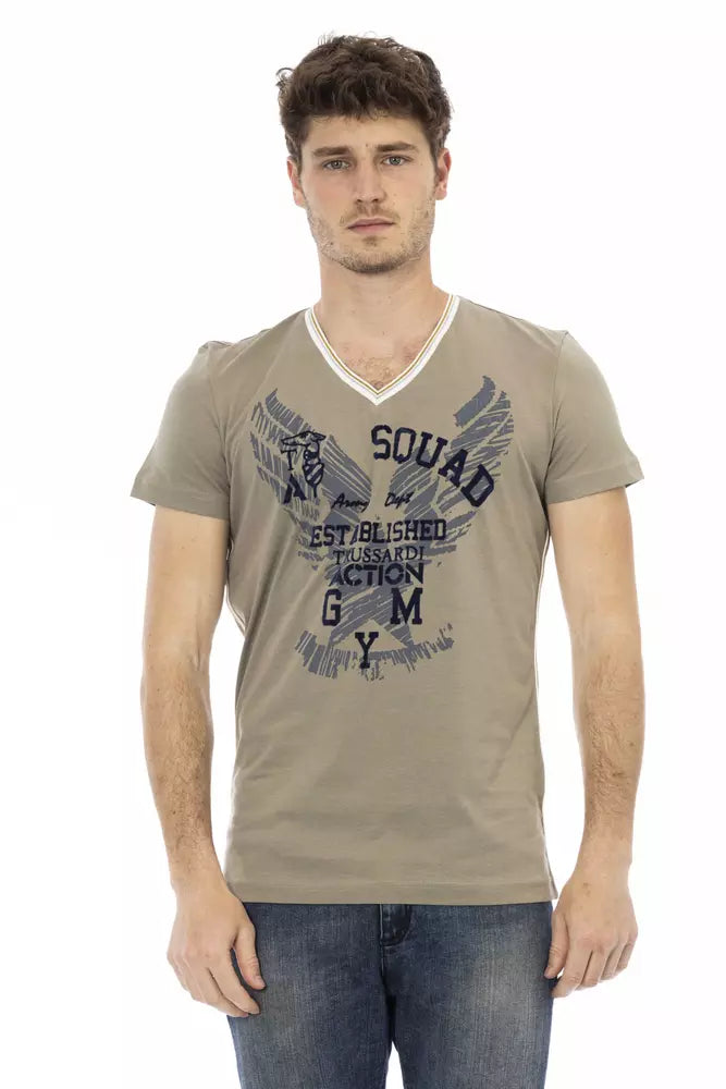 Trussardi Action Grünes Baumwoll-T-Shirt für Herren