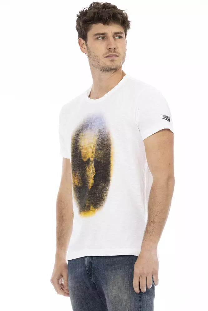 Trussardi Action Weißes Herren-T-Shirt aus Baumwolle