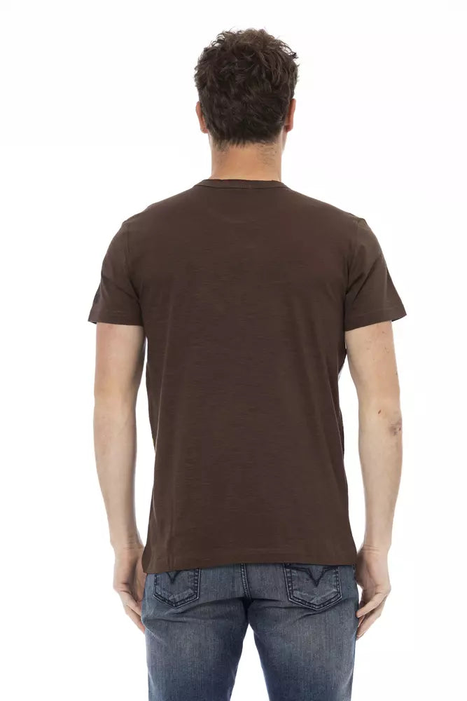 Trussardi Action Braunes Baumwoll-T-Shirt für Herren