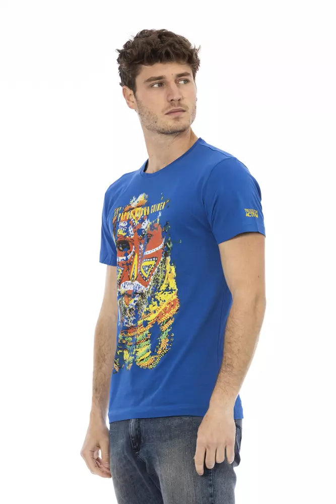 Trussardi Action Blue Cotton T-Shirt for Men