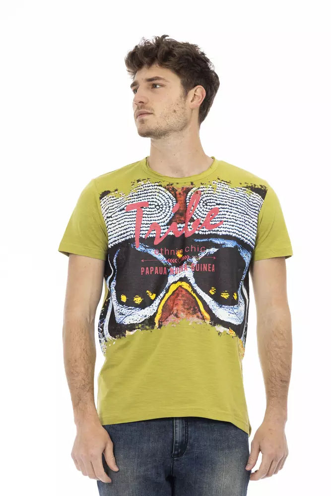 Trussardi Action Grünes Baumwoll-T-Shirt für Herren