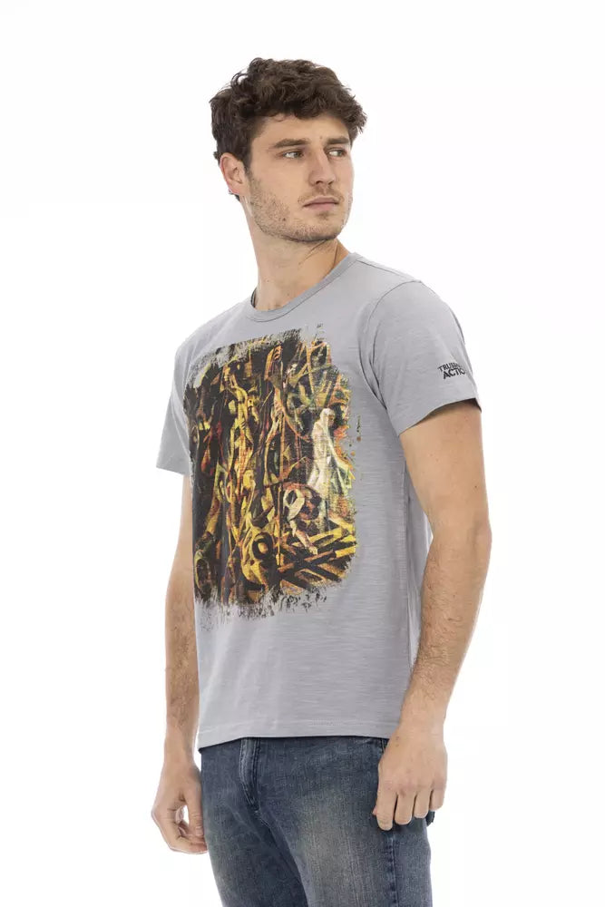 Trussardi Action Grey Cotton T-Shirt for Men