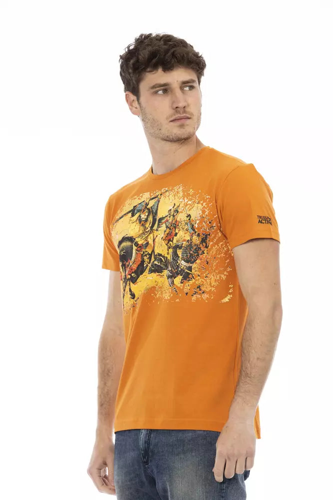 Trussardi Action "Orange Cotton T-Shirt for Men"