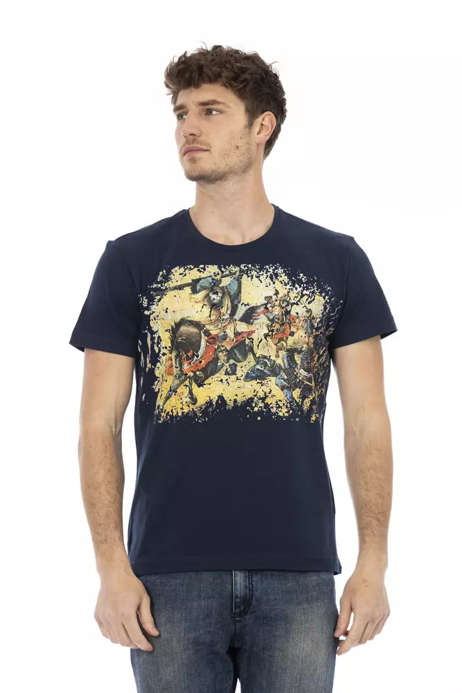 Trussardi Action men's cotton T-shirt in blue