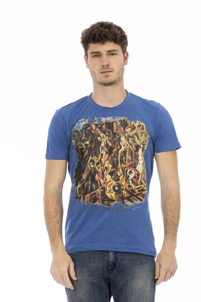Trussardi Action men's cotton T-shirt in blue