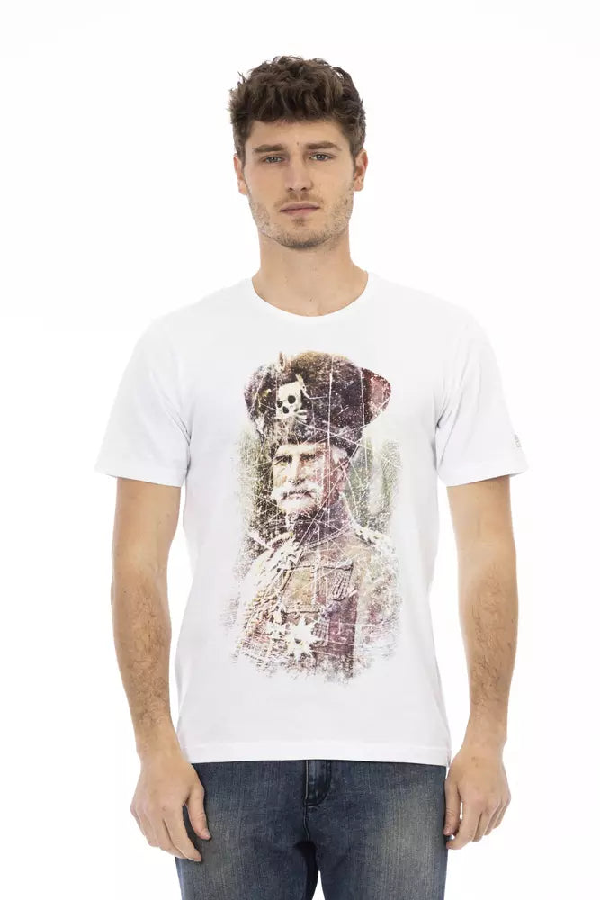 Trussardi Action Weißes Herren-T-Shirt aus Baumwolle