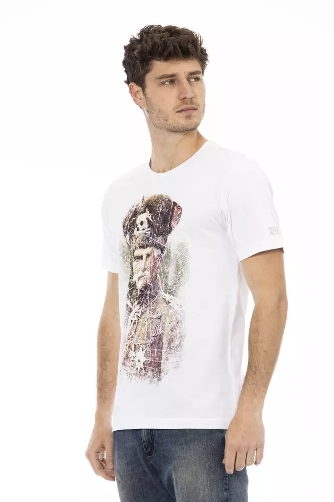 Trussardi Action Weißes Herren-T-Shirt aus Baumwolle