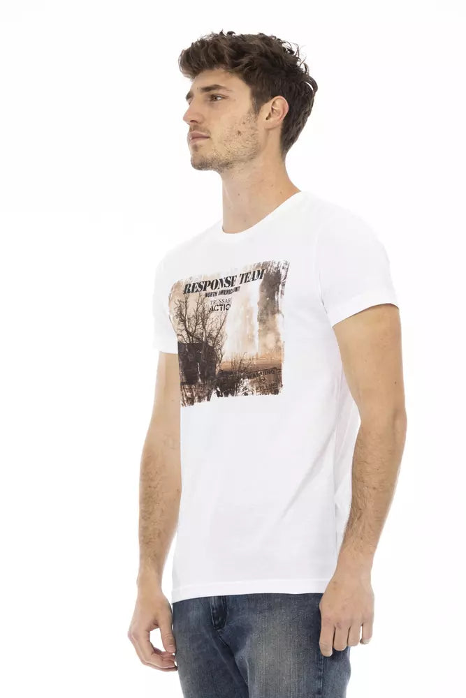 Trussardi Action Weißes Herren-T-Shirt aus Baumwolle
