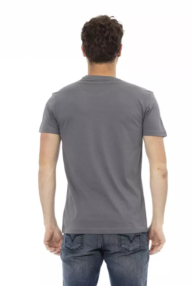 Trussardi Action Graues Baumwoll-T-Shirt für Herren