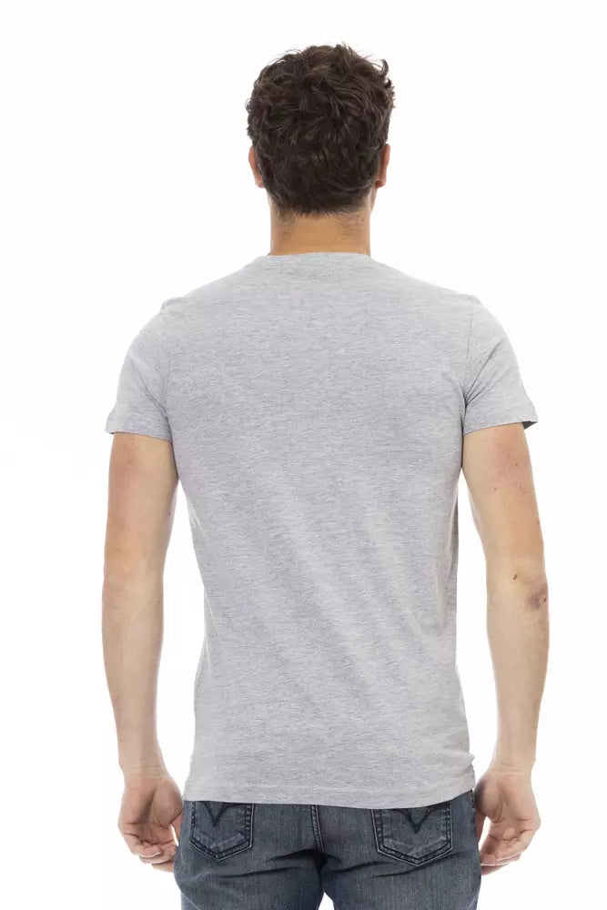 Trussardi Action Graues Baumwoll-T-Shirt für Herren