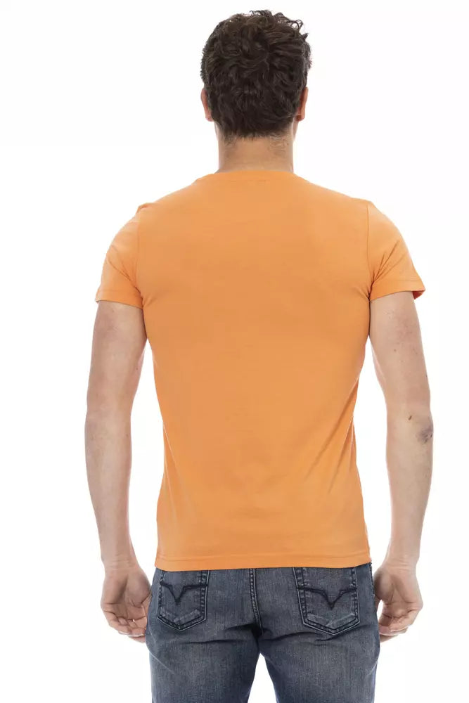 Trussardi Action Orange-farbenes Herren-T-Shirt aus Baumwolle