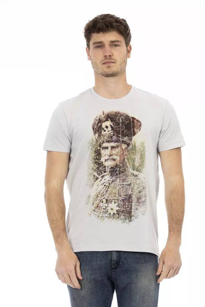 Trussardi Action Graues Baumwoll-T-Shirt für Herren
