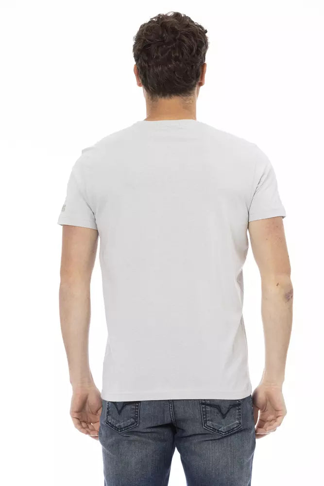 Trussardi Action Graues Baumwoll-T-Shirt für Herren