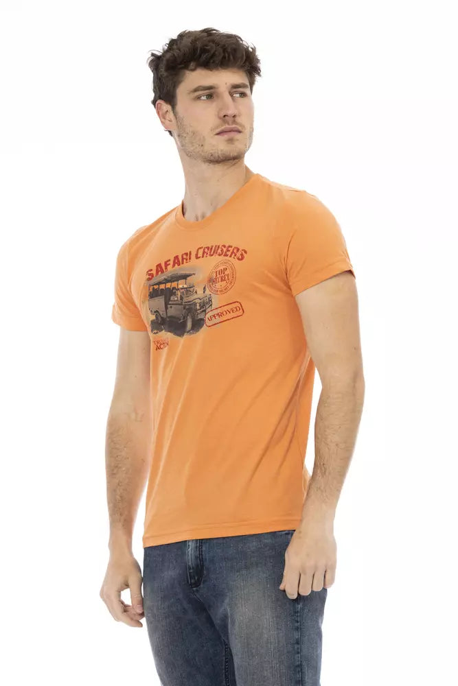 Trussardi Action Orangefarbenes Baumwoll-T-Shirt für Herren