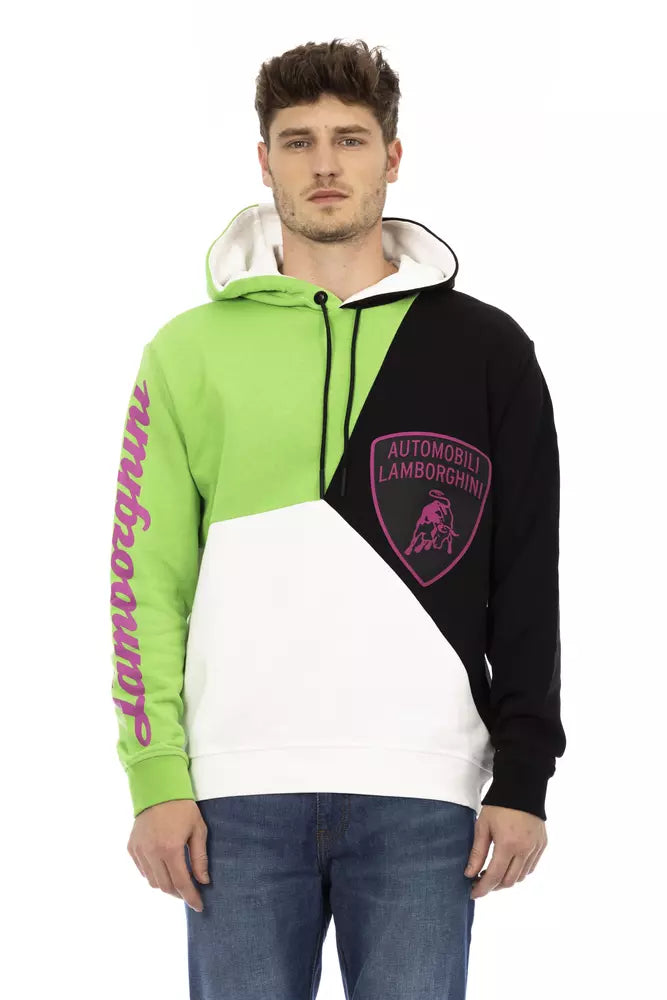 Erkekler için Automobili Lamborghini Beyaz Pamuklu Kapüşonlu Sweatshirt