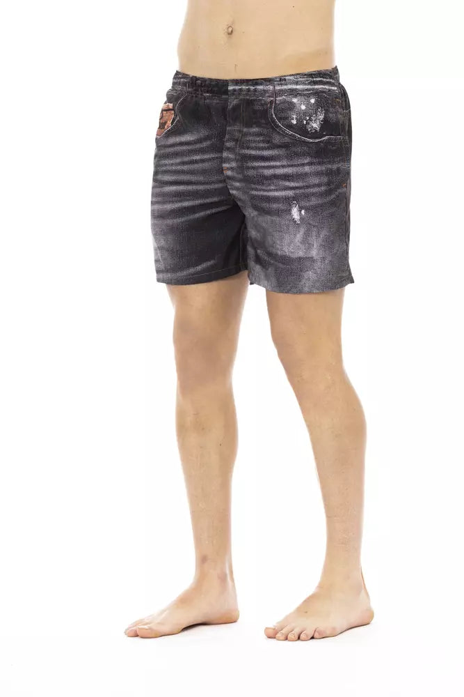 Just Cavalli Schwarze Polyester Herren-Badeshorts