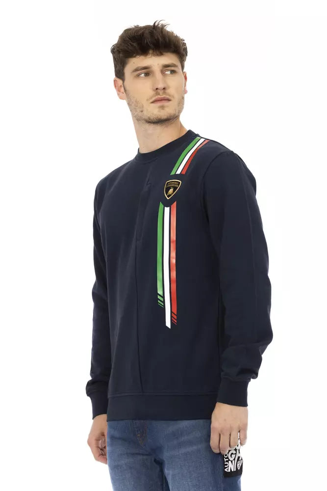 Automobili Lamborghini Blauer Baumwoll-Pullover für Herren