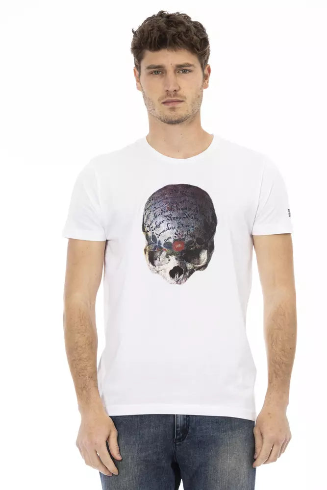 Trussardi Action Weißes Herren-T-Shirt aus Baumwolle