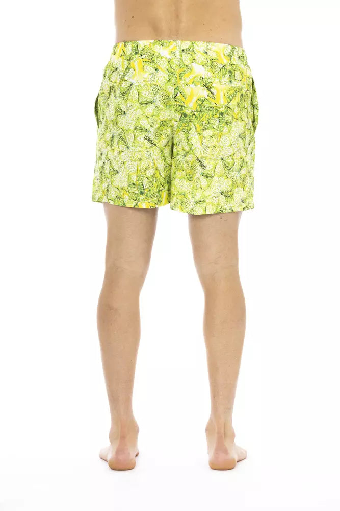 Just Cavalli Green Polyester Men's Swim Shorts